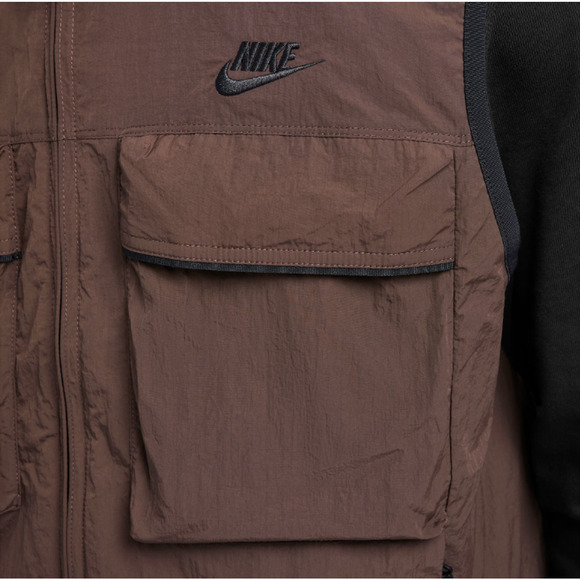 Nike Vest Mens Medium Brown Baroque Tech Woven Utility Lightweight Nylon UPF New - Picture 10 of 12